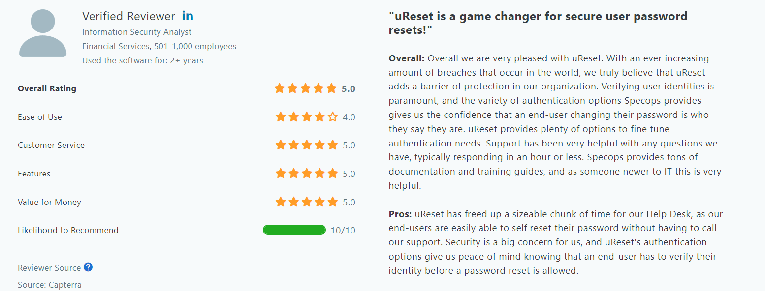 uReset Capterra Review